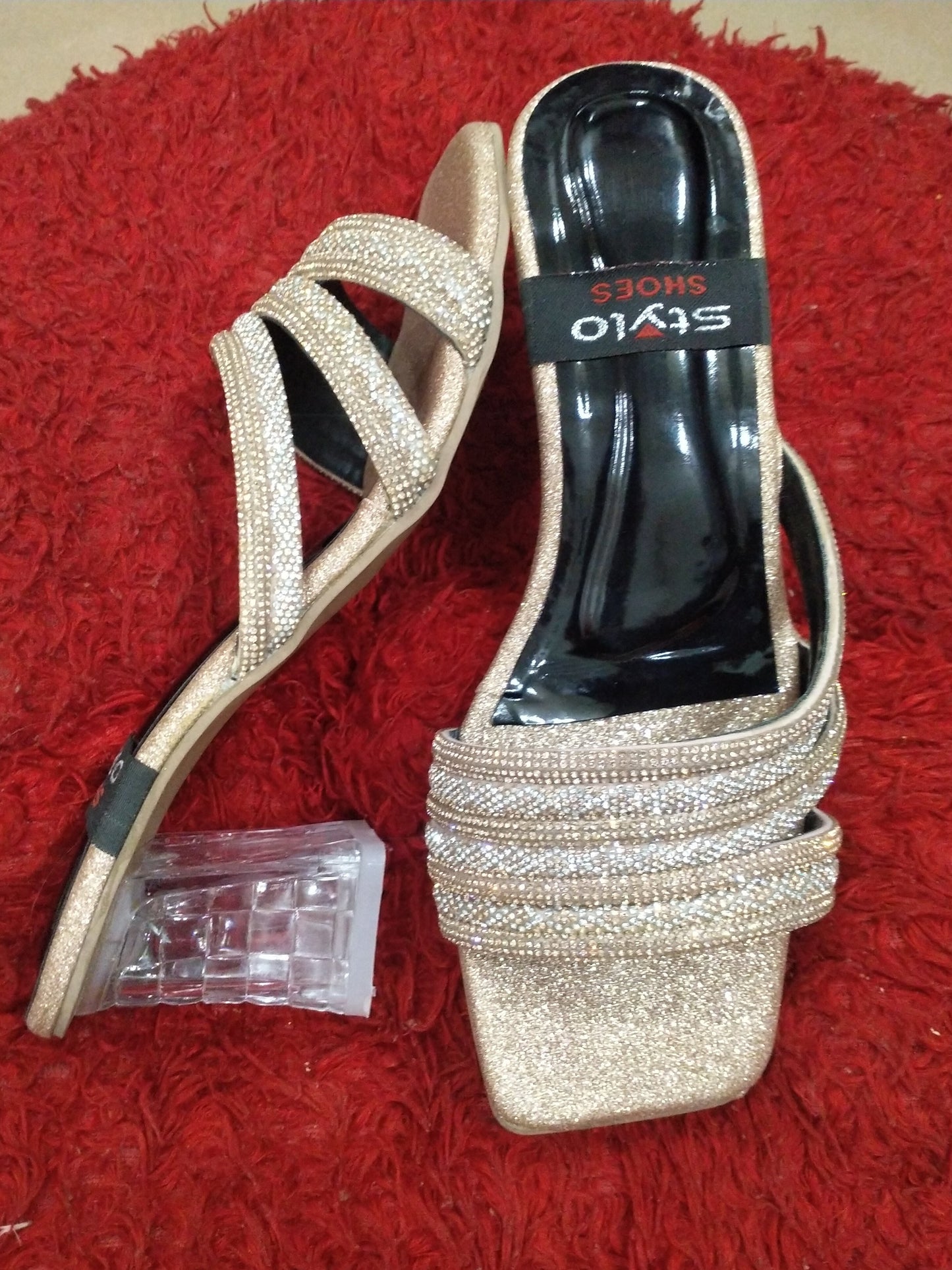 transparent heel sandal